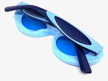 Contemporary Modern Retro Raver Party SUNGLASSES Funky Blue Frame 2123