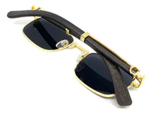 Classy Elegant Sophisticated Luxury Style SUNGLASSES Gold & Wooden Frame 27677