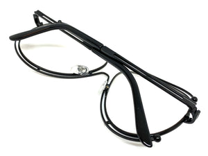 Oversized Vintage Retro Aviator Style Clear Lens EYEGLASSES Large Black Frame 3874