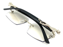 Classy Elegant Sophisticated Modern Luxury Style Clear Lens SUNGLASSES Silver & Black Frame E0969