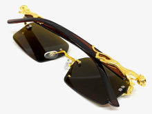 Classy Elegant Sophisticated Modern Luxury Style SUNGLASSES Gold & Brown Frame E0969