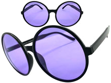 Oversized Classic Vintage Retro Style SUNGLASSES X-Large Round Black Frame 1734