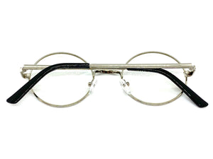 Classic Vintage Retro Style Clear Lens EYEGLASSES Round Silver Frame 6569