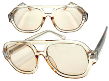Classic Vintage Retro Style SUNGLASSES Large Thick Champagne Acetate Frame C005