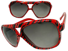 Oversized Exaggerated Vintage Retro Style SUNGLASSES Large Zebra - Tiger Print Frame 1166