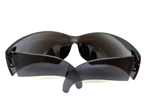 Oversized Space Futuristic Robotic Cyclops Shield Costume Party SUNGLASSES Huge Blue & Gold Lens 2170