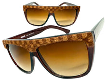 Oversized Classic Vintage Retro Style SUNGLASSES Large Black Frame Checkered Pattern 1201
