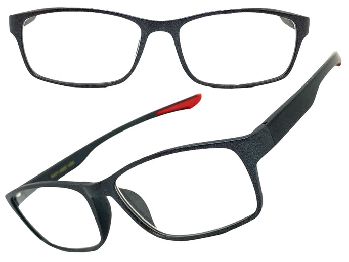 Sleek Contemporary Modern Sporty Style READING GLASSES READERS Gray Frame Lens Strength +2.00