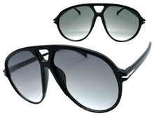 Oversized Vintage Retro Style SUNGLASSES Large Black Frame - Gradient Lens 81022