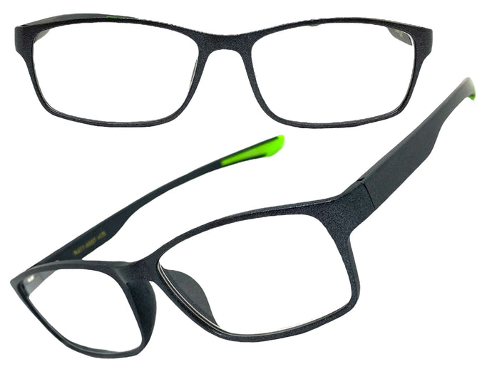 Sleek Contemporary Modern Sporty Style READING GLASSES READERS Gray Frame Lens Strength +3.00