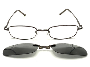 Classy Elegant Modern Style Optical EYEGLASSES Stainless Steel Frame with Magnetic Clip On DV016