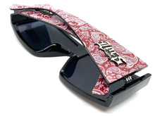 Oversized Biker Gangster Hardcore LOCS SUNGLASSES Black Frame Red Bandana 91160