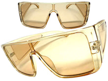 Futuristic Modern Rerto Blinder Shield Style SUNGLASSES Champagne Frame 6513