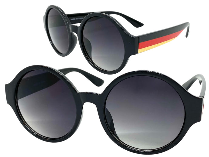 Classic Vintage Retro Style SUNGLASSES Round Black Frame E1380