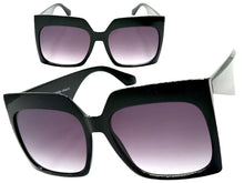 Oversized Exaggerated Vintage Retro Style SUNGLASSES X-Large Square Black Frame 49308