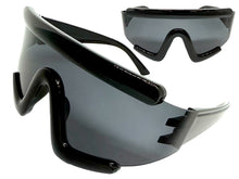 Oversized Exaggerated Modern Rerto Shield Style SUNGLASSES Large Black Frame 63290