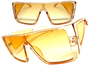 Futuristic Modern Rerto Blinder Shield Style SUNGLASSES Light Peach Frame 6513