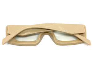 Exaggerated Vintage Retro Style Clear Lens EYEGLASSES Thick Khaki Frame 81260