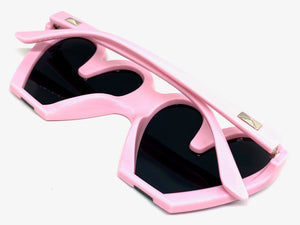 Oversized Exaggerated Retro Style SUNGLASSES Heart Shape Pink Frame 68159