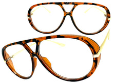Oversized Classic Vintage Retro Hip Hop Style Clear Lens EYEGLASSES Large Tortoise & Gold Frame 26008