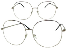 Oversized Exaggerated Vintage Retro Style Clear Lens EYEGLASSES Large Silver Frame 6404