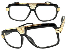Classic Vintage Retro Hip Hop Rapper Style Clear Lens EYEGLASSES Large Black & Gold Frame 27002