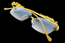 Classy Elegant Sophisticated Luxury Style SUNGLASSES Rimless Gold Frame E0661