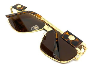 Oversized Classic Luxury Designer Aviator Style SUNGLASSES Large Gold Frame 8372