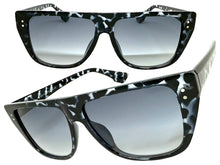 Classic Vintage Retro Style SUNGLASSES Square Gray Tortoise Frame - Light Gradient Tint 1876