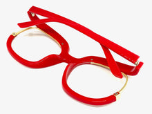 Oversized Classic Vintage RETRO Style Clear Lens EYEGLASSES Red Optical Frame - RX Capable 1459