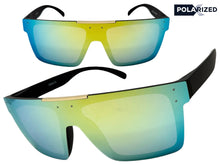 Classic Biker Motorcycle Riding Fishing Wrap Shield Style POLARIZED SUNGLASSES Black Frame - Gold Lens X0023