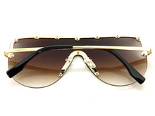 Oversized Exaggerated Modern Retro Style SUNGLASSES Large Gold Frame 2280