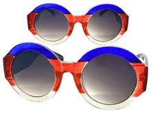 Classic Vintage Retro Style SUNGLASSES Round Thick Striped Frame E1277