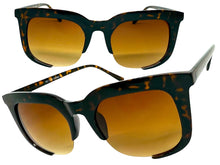 Classic Vintage Retro Style SUNGLASSES Square Tortoise Frame - Brown Lens 1678