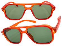 Classic Vintage Retro Hip Hop Style SUNGLASSES Square Matte Orange Frame 80930
