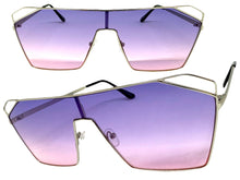Oversized Sleek Modern Retro Shield Style SUNGLASSES Large Silver Frame 4577