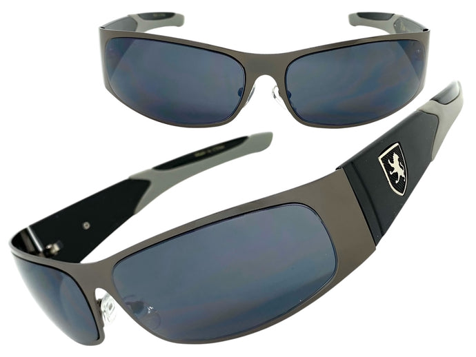 Classic Contemporary Modern Wrap Style SUNGLASSES Sleek Gunmetal Frame 3727