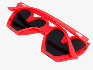 Oversized Exaggerated Retro Style SUNGLASSES Heart Shape Red Frame 68159