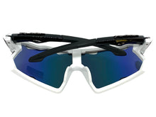 Oversized Retro Sporty Wrap Around Style SUNGLASSES Large Black & White Frame 3693