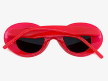 Oversized Exaggerated Vintage Retro Style SUNGLASSES Round Red Frame 1039