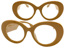 Exaggerated Vintage Retro Style Clear Lens EYEGLASSES Large Round Thick Khaki Frame 81216