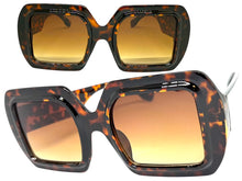 Oversized Exaggerated Vintage Retro Style SUNGLASSES Large Square Tortoise Frame 1351