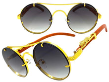 Classy Elegant Luxury Vintage Retro Style SUNGLASSES Round Gold Frame 27721