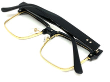 Classy Elegant Sophisticated Luxury Style Clear Lens EYEGLASSES Black & Gold Frame 6462