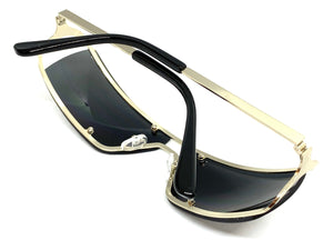 Contemporary Modern Wrap Style SUNGLASSES Silver Frame E0943