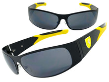 Classic Contemporary Modern Wrap Style SUNGLASSES Sleek Black & Yellow Frame 3727