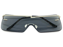 Oversized Exaggerated Modern Retro Shield Style SUNGLASSES Large Flat Gray Lens 10549