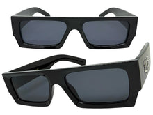 Classic Hardcore Biker Gangster Style LOCS SUNGLASSES X-Large Thick Black Frame - Dark Lens 91321