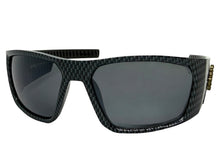Classic Hardcore Gangster Biker Style Choppers SUNGLASSES Thick Carbon Fiber Frame - Dark Lens 6786