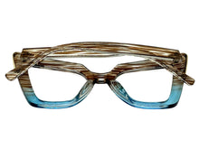 Oversized Vintage Retro Cat Eye Style Clear Lens EYEGLASSES Large Striped Optical Frame 13188